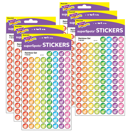 TREND ENTERPRISES Rainbow Gel superSpots® Stickers, PK4800 T46183